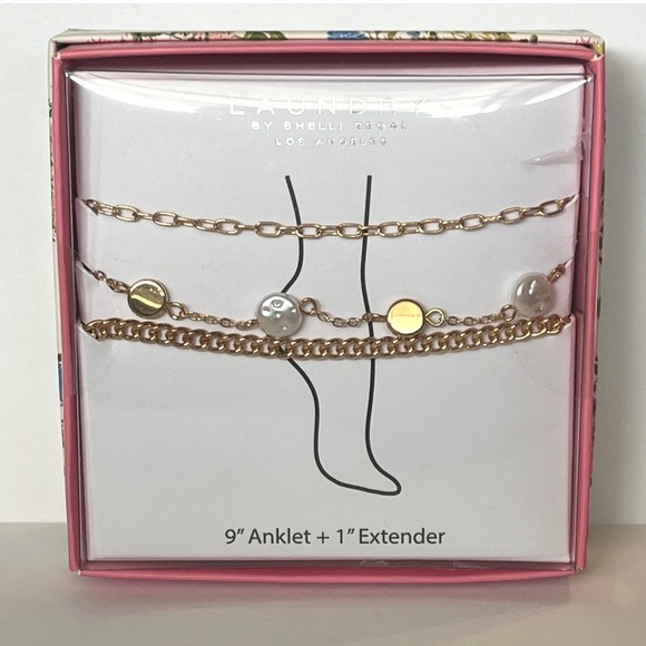 Laundry By Shelli Segal Jewelry - Laundry by Shelli Segal Gold‎ Tone Anklet Set New In Box